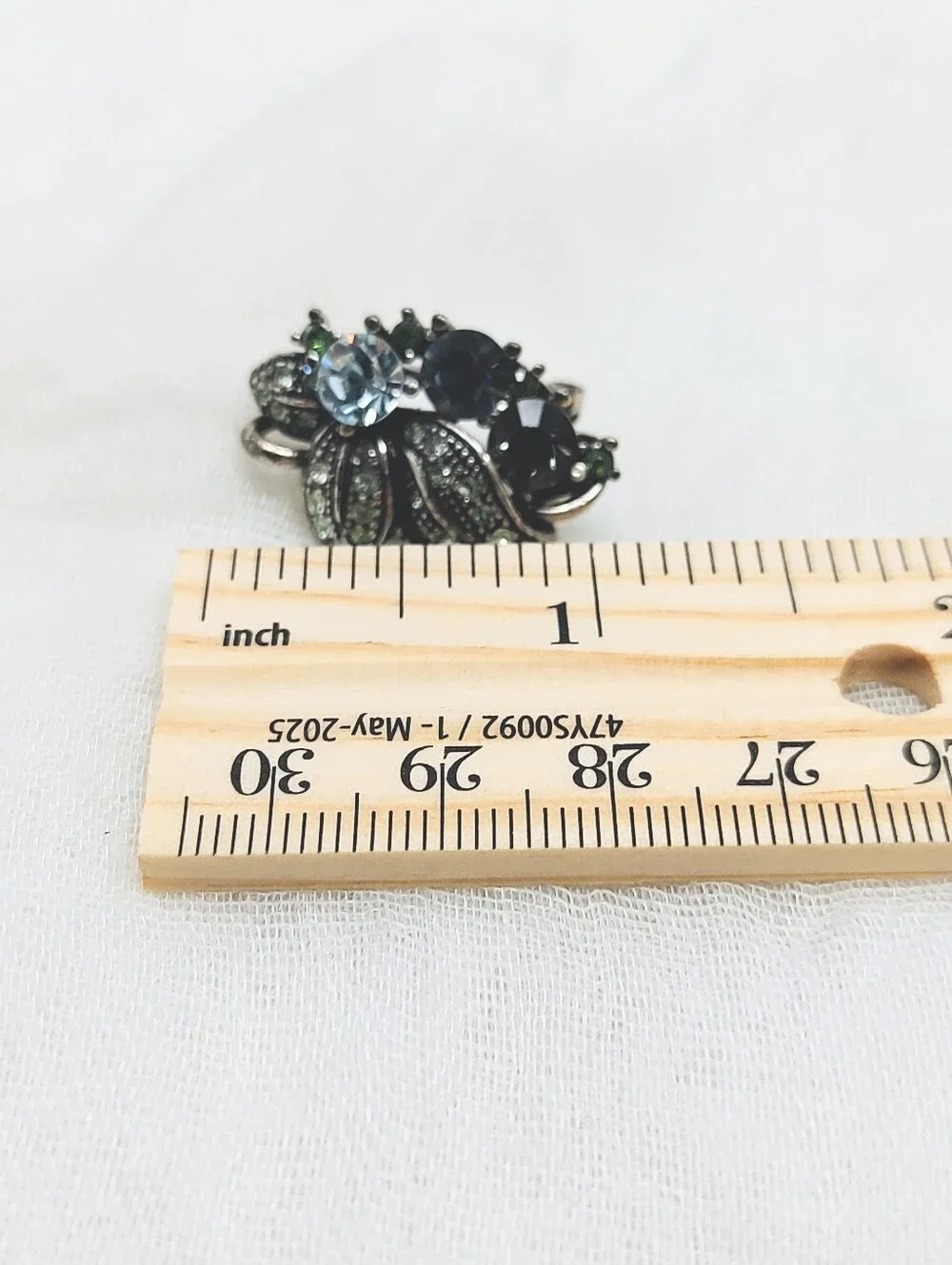 Lovely Vintage Marcasite Statement Earrings With Blue And Green Crystal Accents